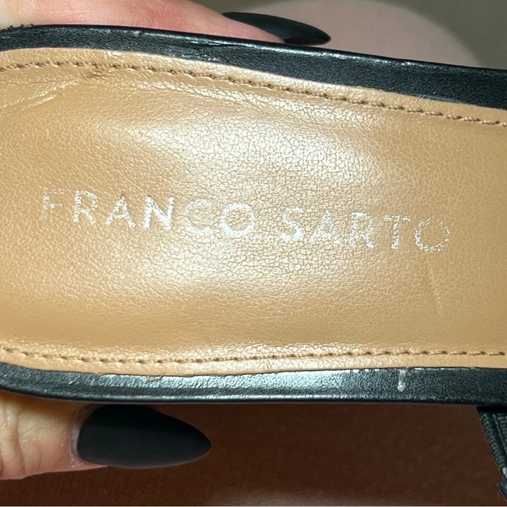 Franco Sarto‎ Women’s Black and Tan Wedge Platform Sandals Size 8M